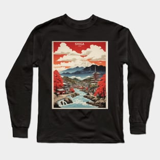 Shiga Japan Travel Vintage Tourism Poster Long Sleeve T-Shirt